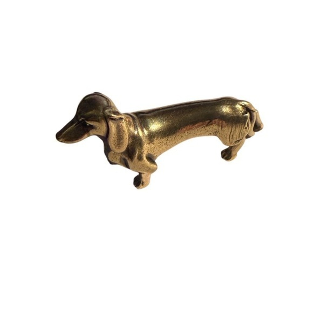 Solid‎ Brass Dachshund Dog Figurine Miniature Statue Collectible Animal Decor - Picture 7 of 7